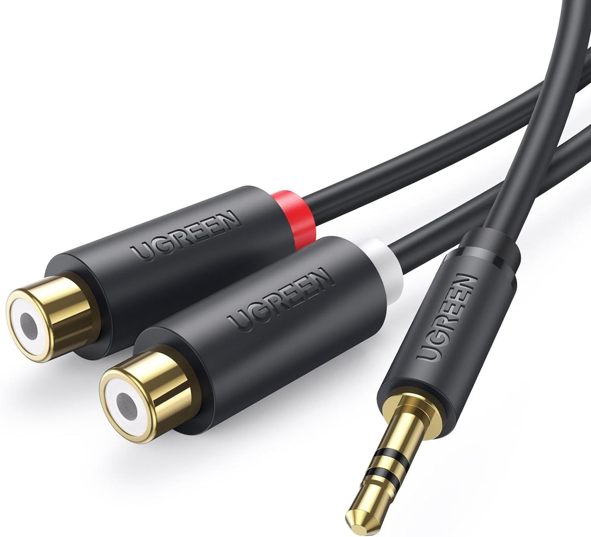 (UGREEN 3.5mm Male to 2RCA Female Cable 25cm (Gray) AV109 (10547