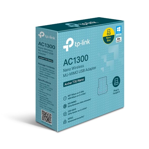 TPLink-USB Adapter-AC1300-Archer-T3U-Nano