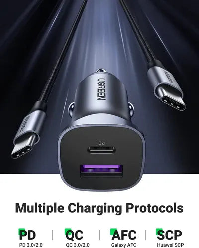 UGREEN 30W Car Charger with 60W 25845 USB-C USB-A 30W - black