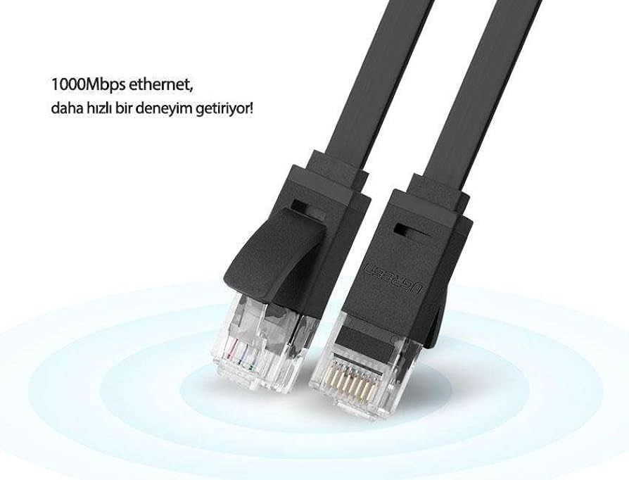 UGREEN Cat 6 U/UTP LAN Flat Cable 5m -Black (50176  )