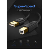 UGREEN USB2.0 AM to BM Print Cable 1m Black (20846)