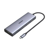 Ugreen-Hub-9 in 1-Type C TO 3* USB-3 +VGA +HDMI 4K+PD 100W+SD/TF - 15600