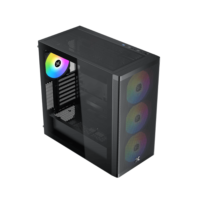 XIGMATEK AQUA V AIR TYPE C 7 FAN ARGB BTF BLACK MID TOWER CASE