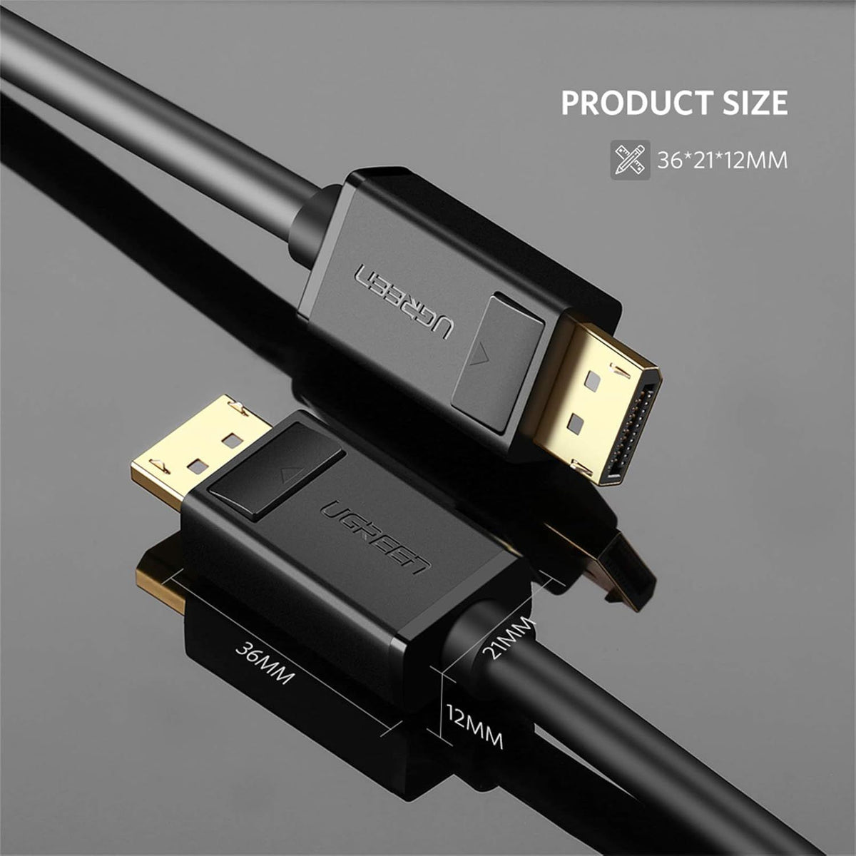 Ugreen-DP Male to Male-4K@60Hz-2K@144Hz 5m  (Black)-10213