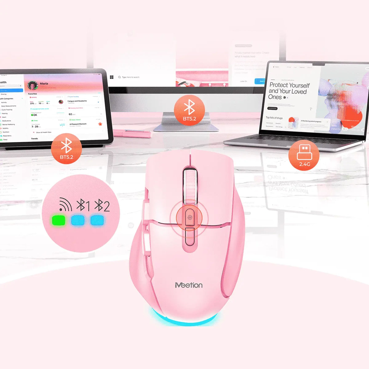 Meetion Mouse BTM185R Rechargeable DualMode