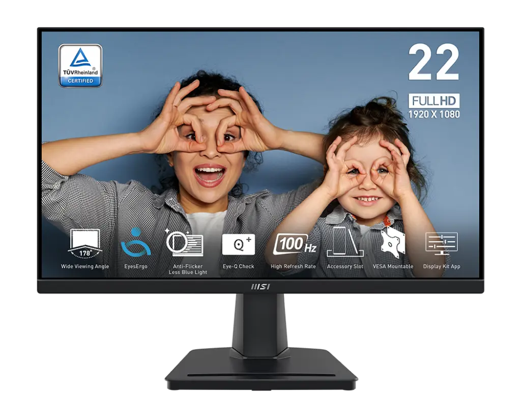MSI PRO MP225V 21.45 VA 1920X1080 (FHD 100Hz 1ms (MPRT) / 4ms (GTG)