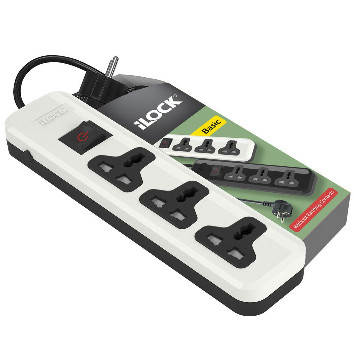 Power Strip-iLock-3 Outlet Univ- 2m - 5065