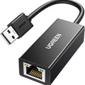 UGREEN USB 2.0 10/100Mbps Ethernet Adapter (Black) - 20254