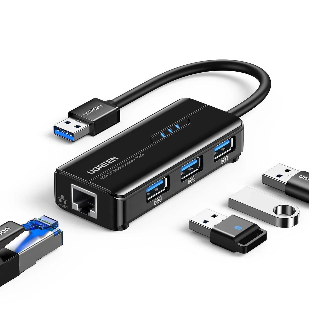 UGREEN  USB 3.0 Hub with Gigabit Ethernet Adapter(20265)